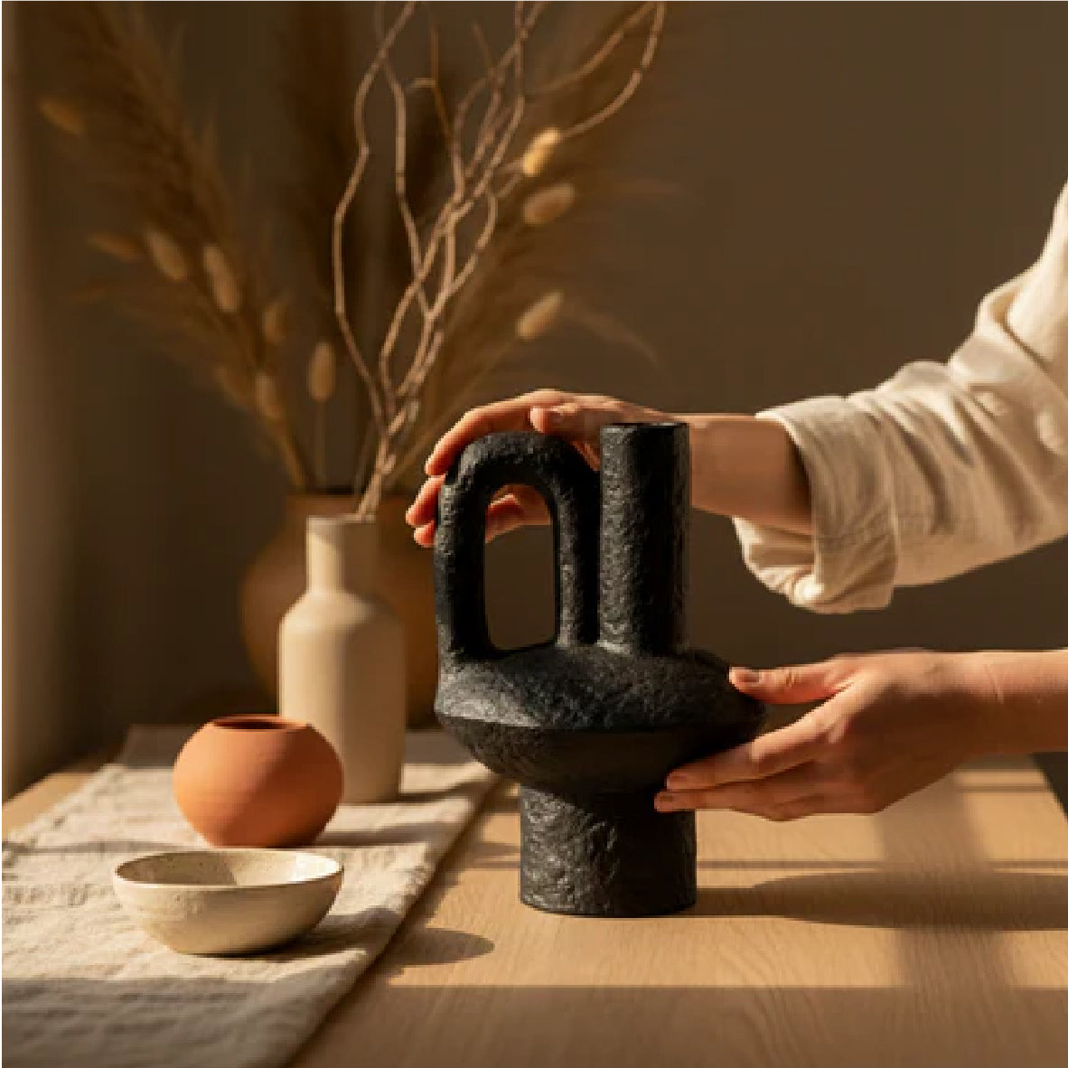 Jarrón Vesubio Black