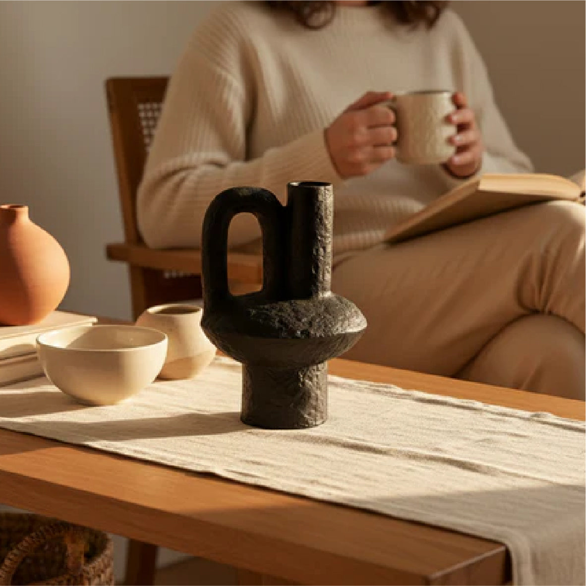 Jarrón Vesubio Black